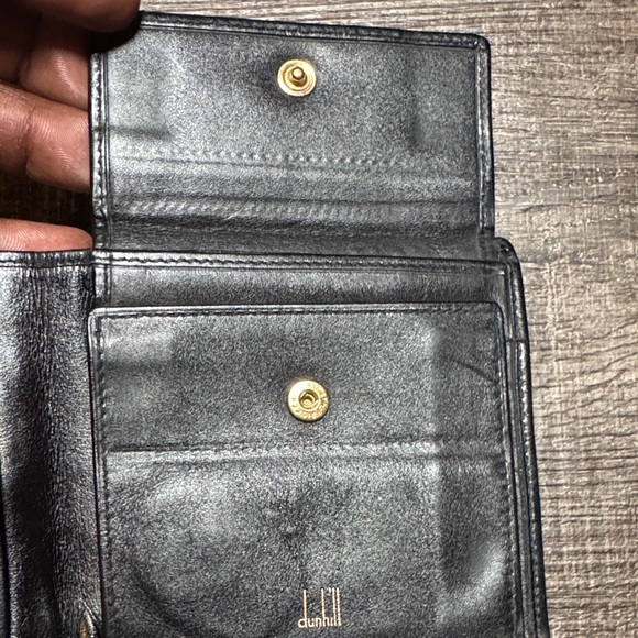 Dunhill Unisex Black Leather Wallet with Gold Accents - Picture 9 of 16
